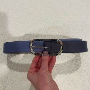 Steve Madden Navy Blue Women's Belt with Silver Buckle
